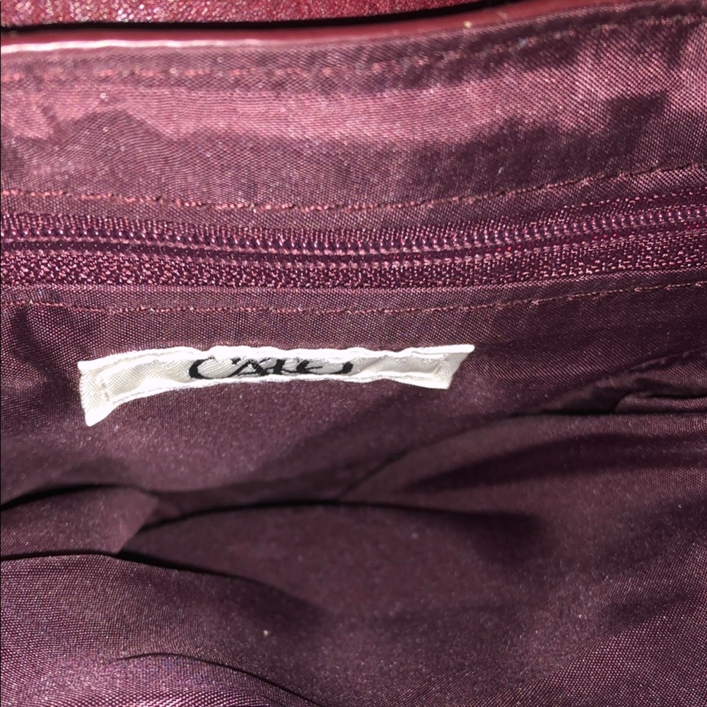 Maroon Faux Leather Crossbody Bag - Picture 5 of 6